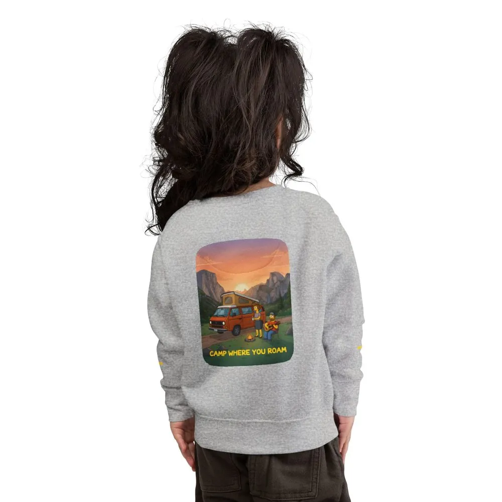11755022440921209820_2048.jpeg Toddler Sweatshirt - "Camp Where You Roam" (Design Sitcom-Line)