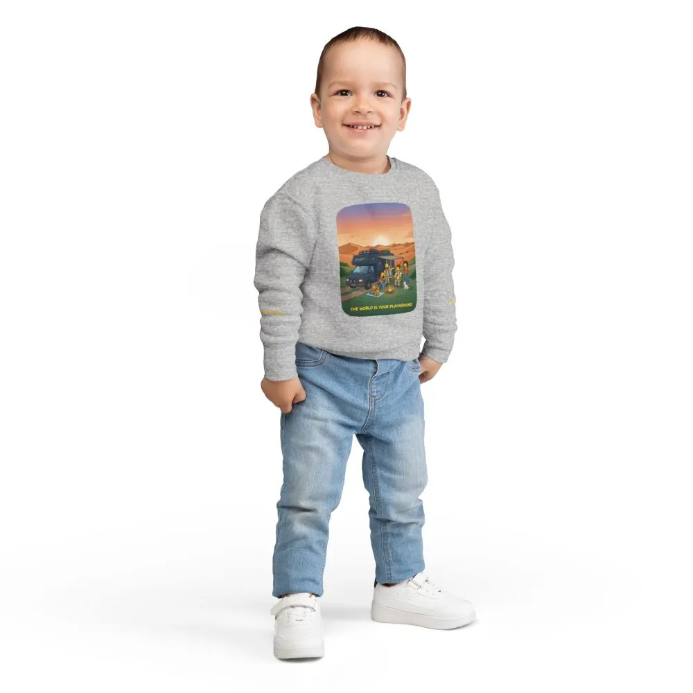 11861642688179582247_2048.jpeg Toddler Sweatshirt - "The World Is Your playground" (Design Sitcom-Line)