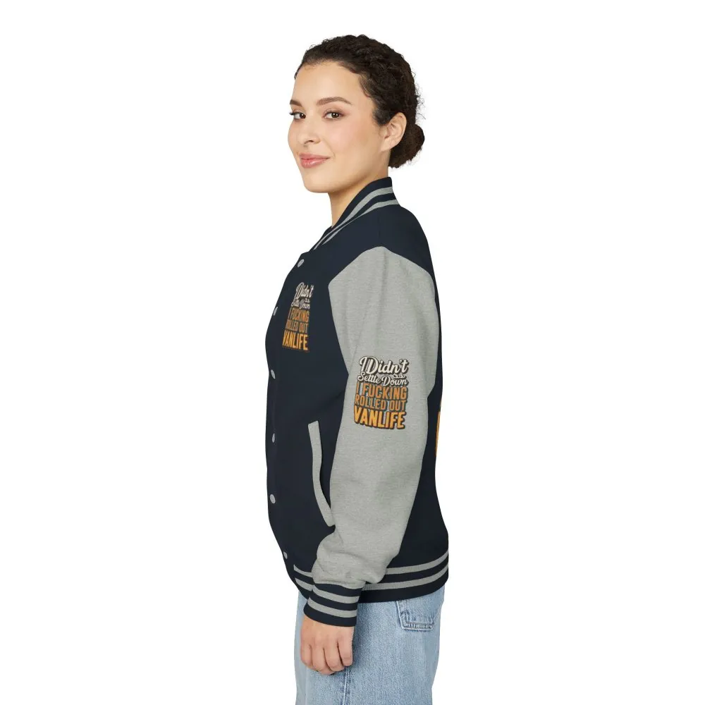 Unisex Heavyweight Letterman Jacket — "Dind´t Settle Down" Design F**K-Line