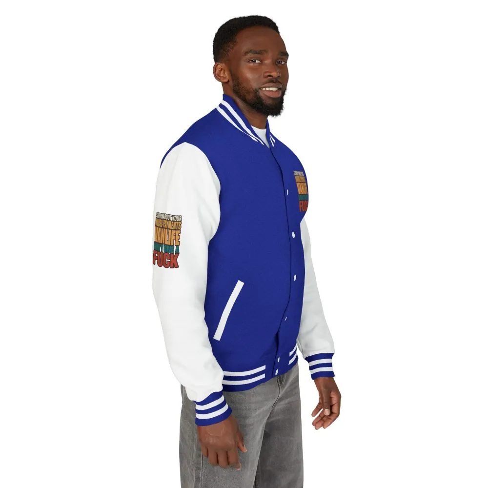 Unisex Heavyweight Letterman Jacket — "Sorry About Your House Payments" Design F**K-Line