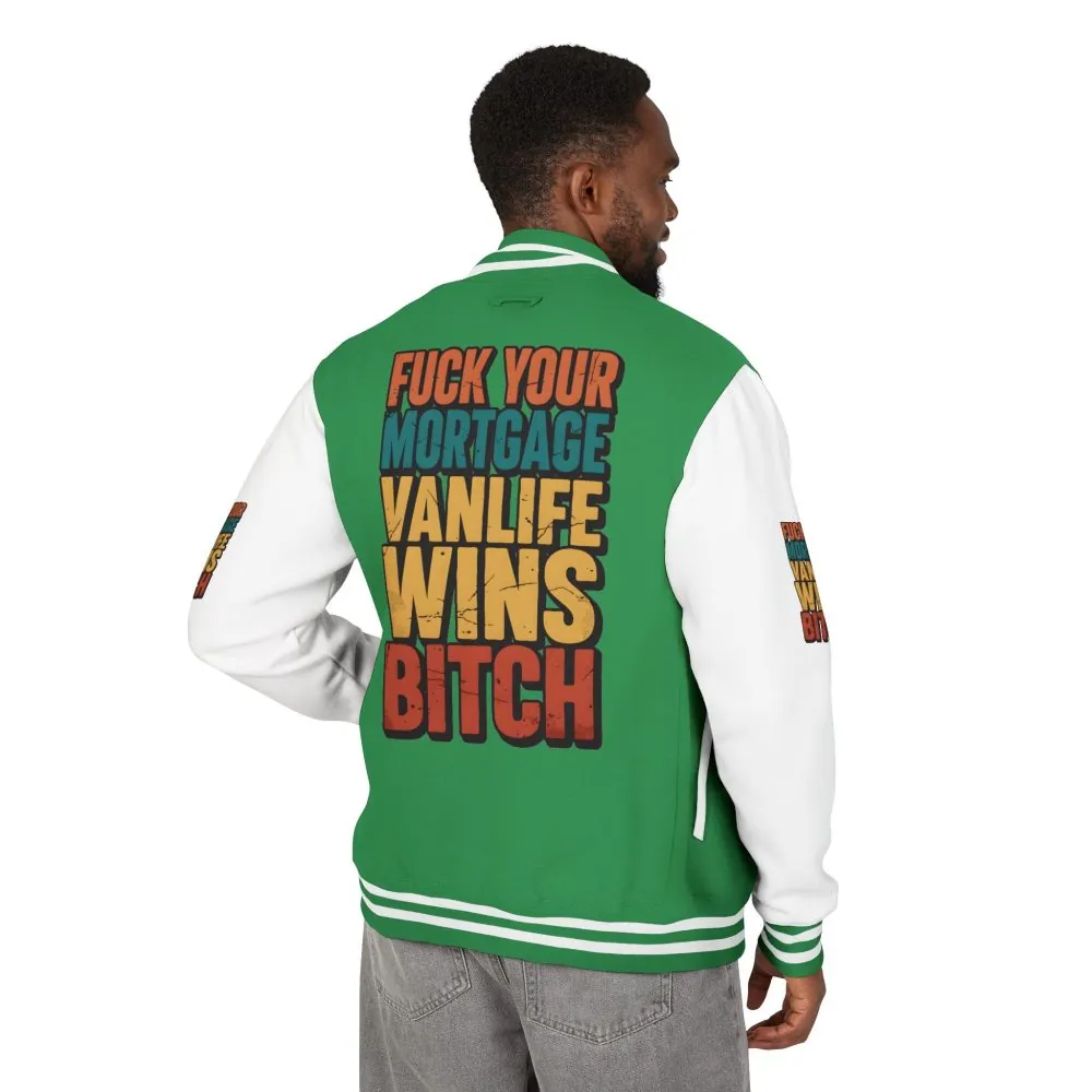 Unisex Heavyweight Letterman Jacket — "Fuck Your Mortgage" Design F**K-Line