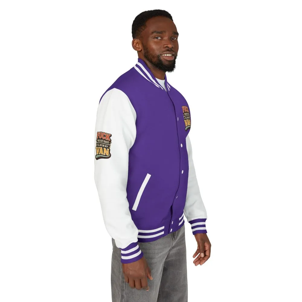 Unisex Heavyweight Letterman Jacket — "Fuck The Rat Race" Design F**K-Line