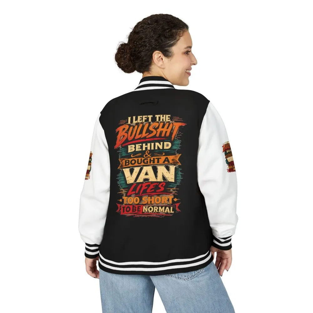 Unisex Heavyweight Letterman Jacket — "I Left The Bullshit" Design F**K-Line