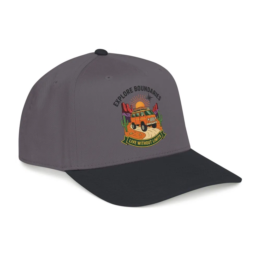Baseball Cap— "Eplore Boundaries-Live without limits" Mid Profile Baseball Hat