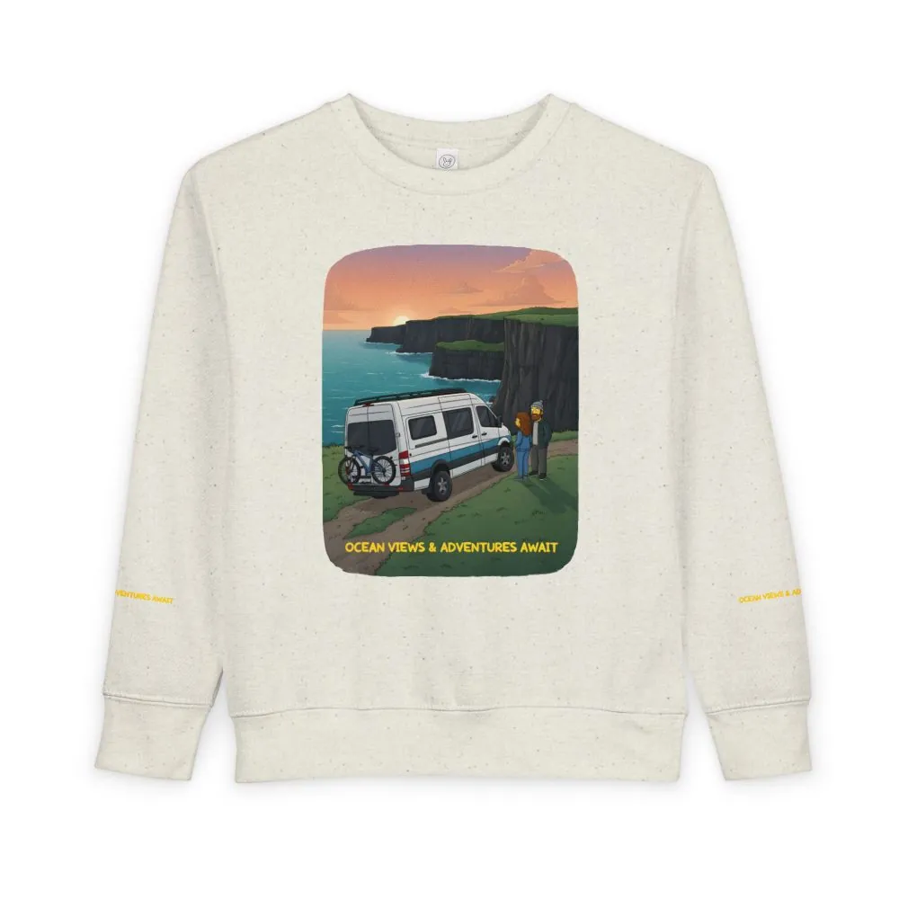 Toddler Sweatshirt - "Ocean Views-Adventures Awaits" (Design Sitcom-Line)