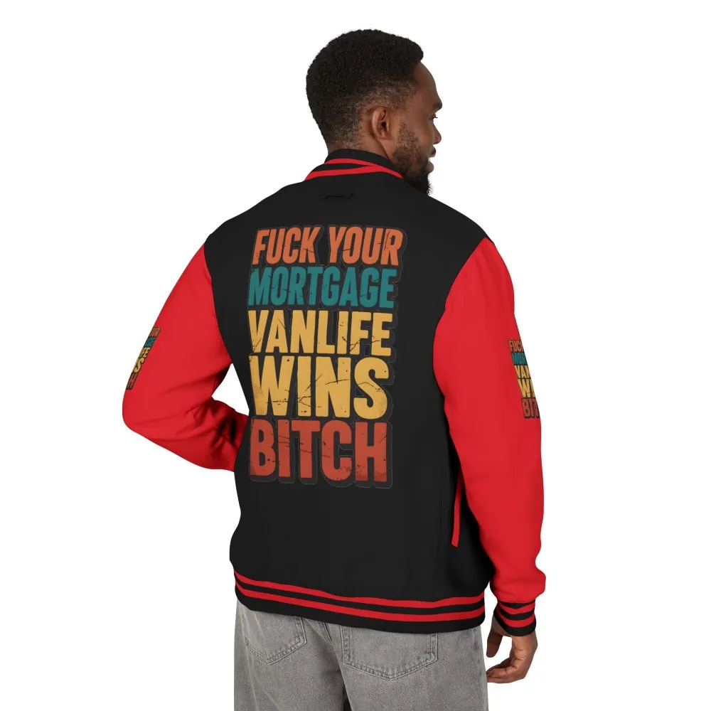 Unisex Heavyweight Letterman Jacket — "Fuck Your Mortgage" Design F**K-Line