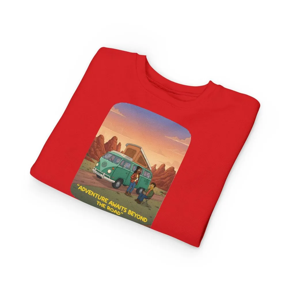 Toddler Sweatshirt - "Adventure Awaits Beyond The Road" (Design Sitcom-Line)