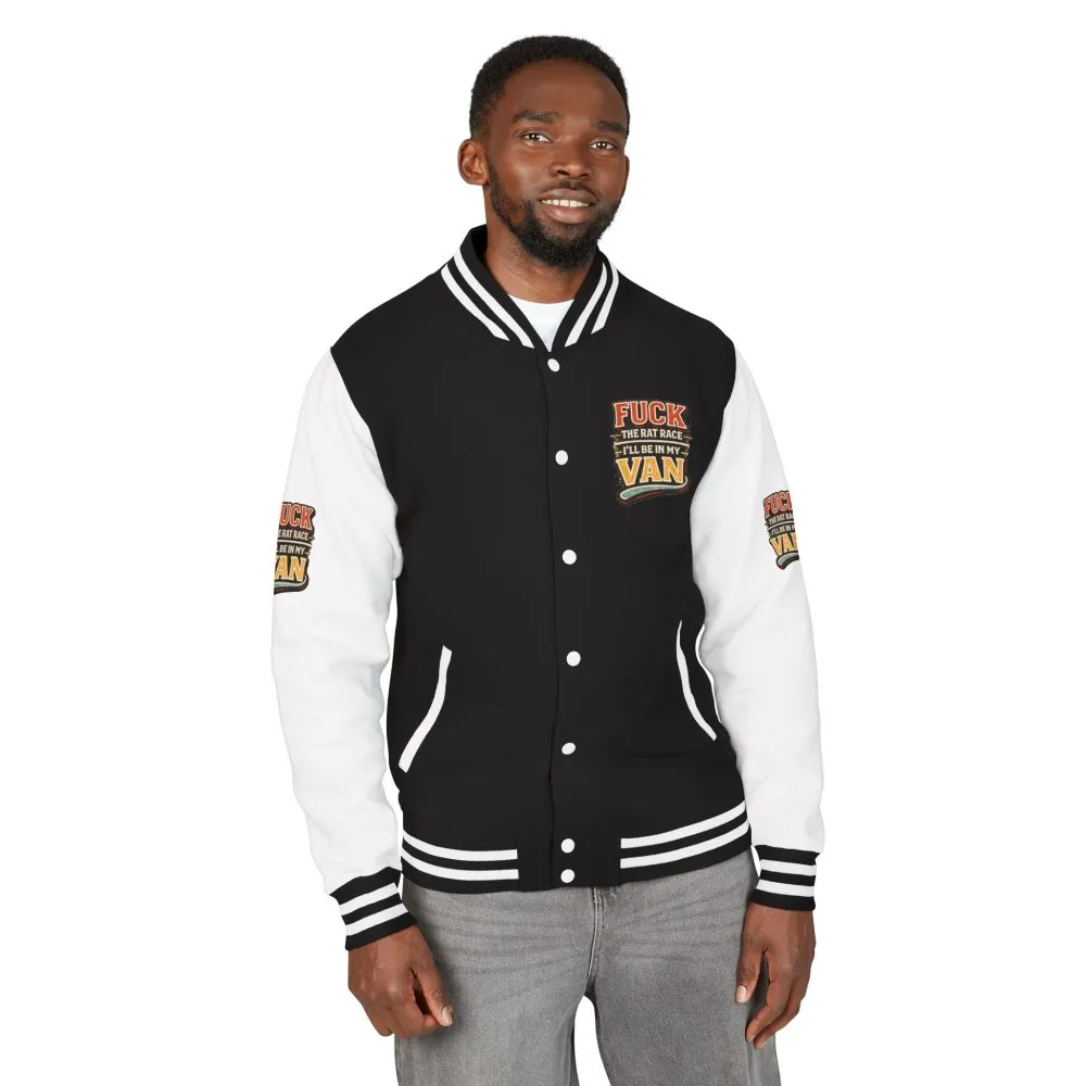 Unisex Heavyweight Letterman Jacket — "Fuck The Rat Race" Design F**K-Line