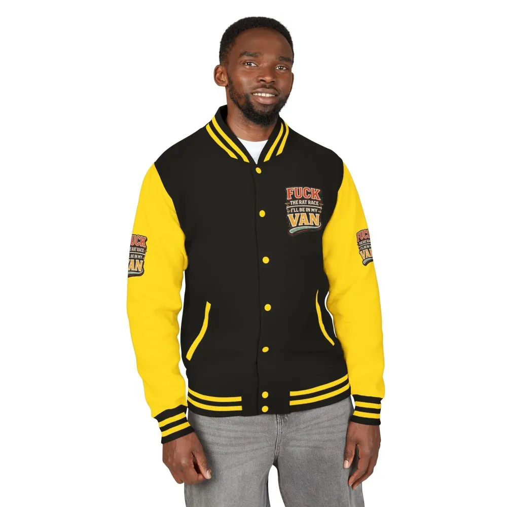 Unisex Heavyweight Letterman Jacket — "Fuck The Rat Race" Design F**K-Line