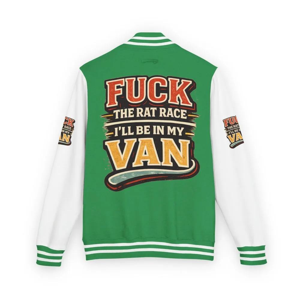 Unisex Heavyweight Letterman Jacket — "Fuck The Rat Race" Design F**K-Line
