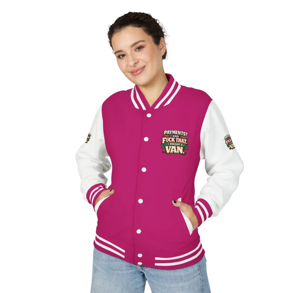 Unisex Heavyweight Letterman Jacket — "Payments?I Said" Design F**K-Line