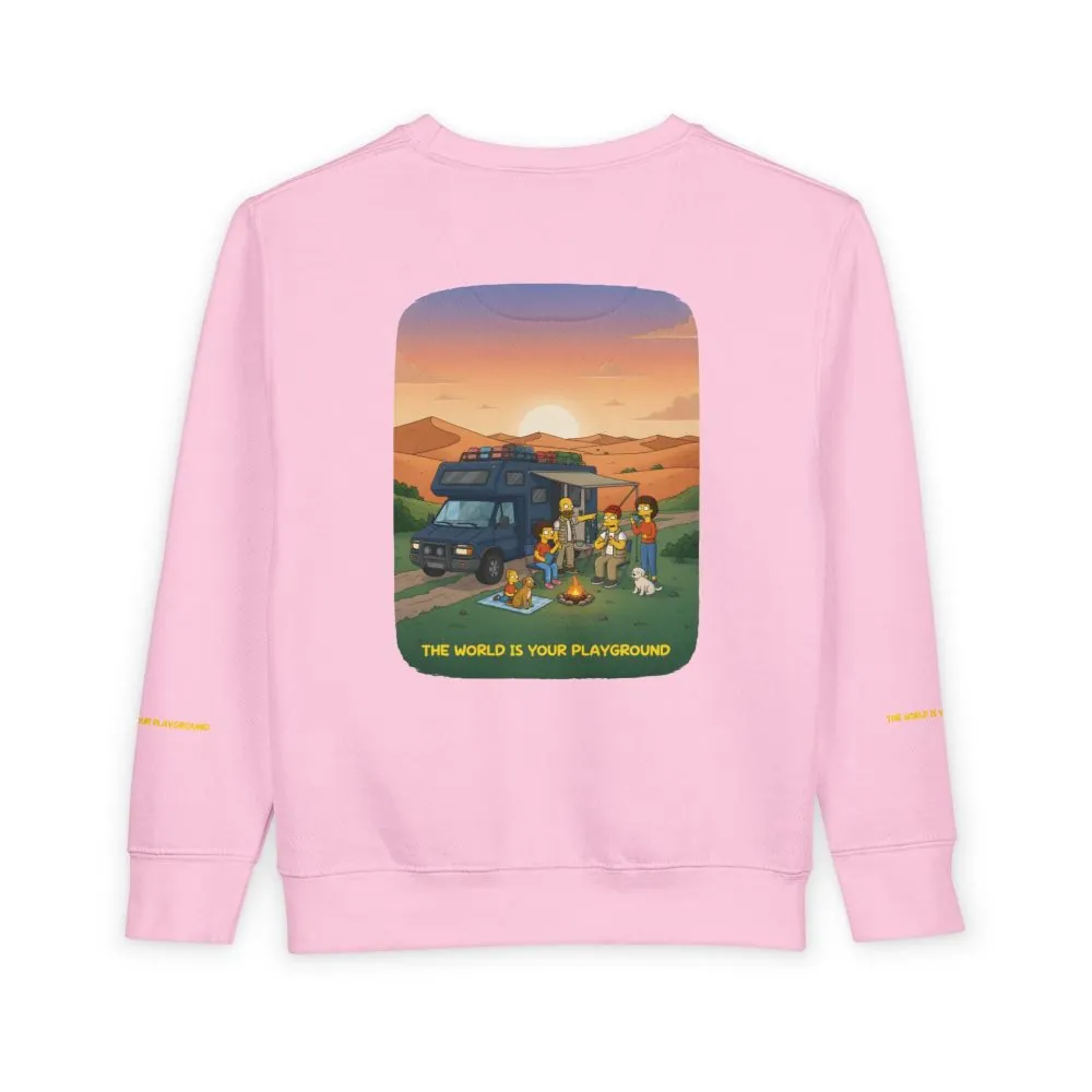 12291894623355960171_2048.jpeg Toddler Sweatshirt - "The World Is Your playground" (Design Sitcom-Line)