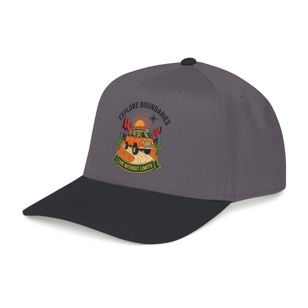 Baseball Cap— "Eplore Boundaries-Live without limits" Mid Profile Baseball Hat