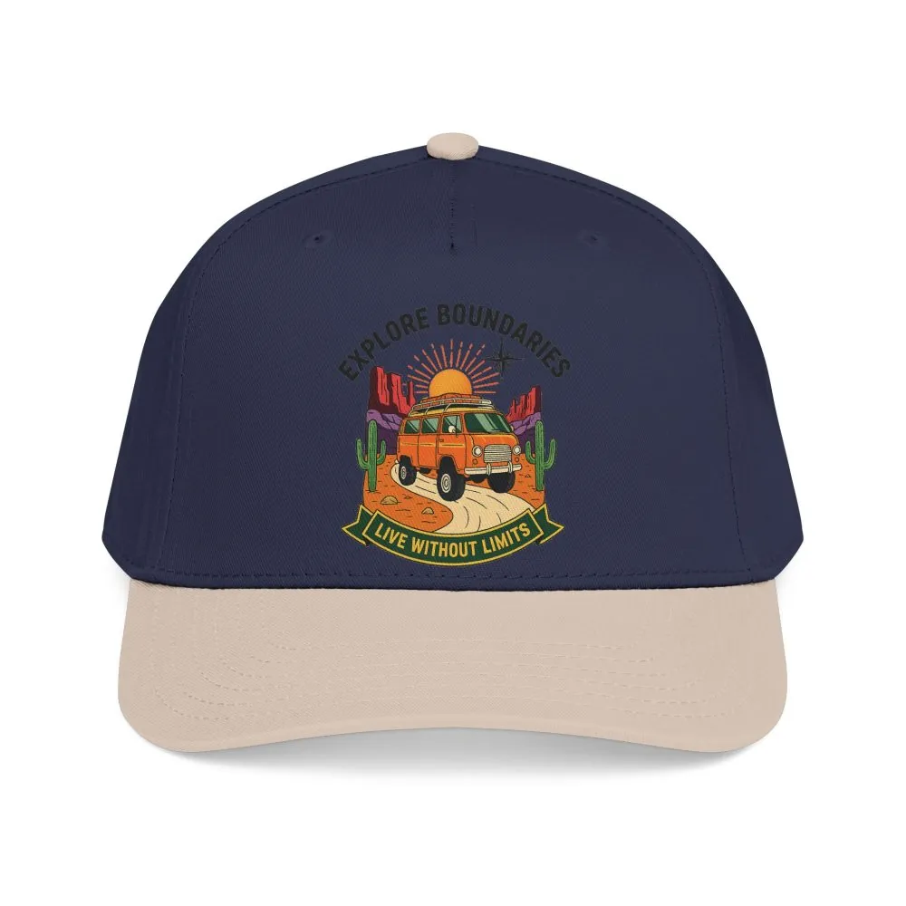 Baseball Cap— "Eplore Boundaries-Live without limits" Mid Profile Baseball Hat