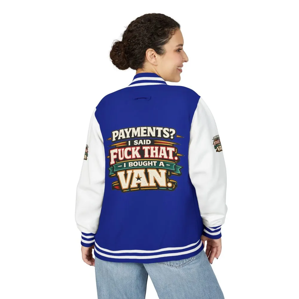 Unisex Heavyweight Letterman Jacket — "Payments?I Said" Design F**K-Line