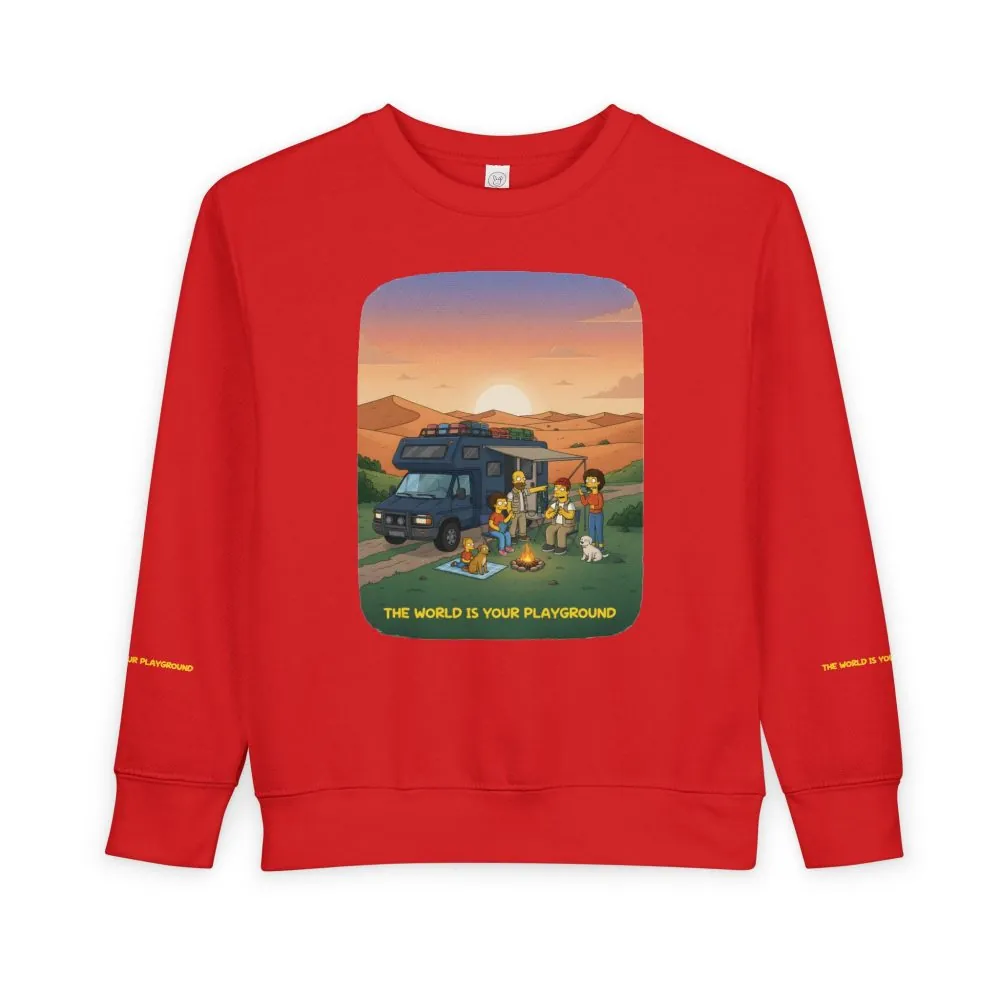 12549728872287679208_2048.jpeg Toddler Sweatshirt - "The World Is Your playground" (Design Sitcom-Line)