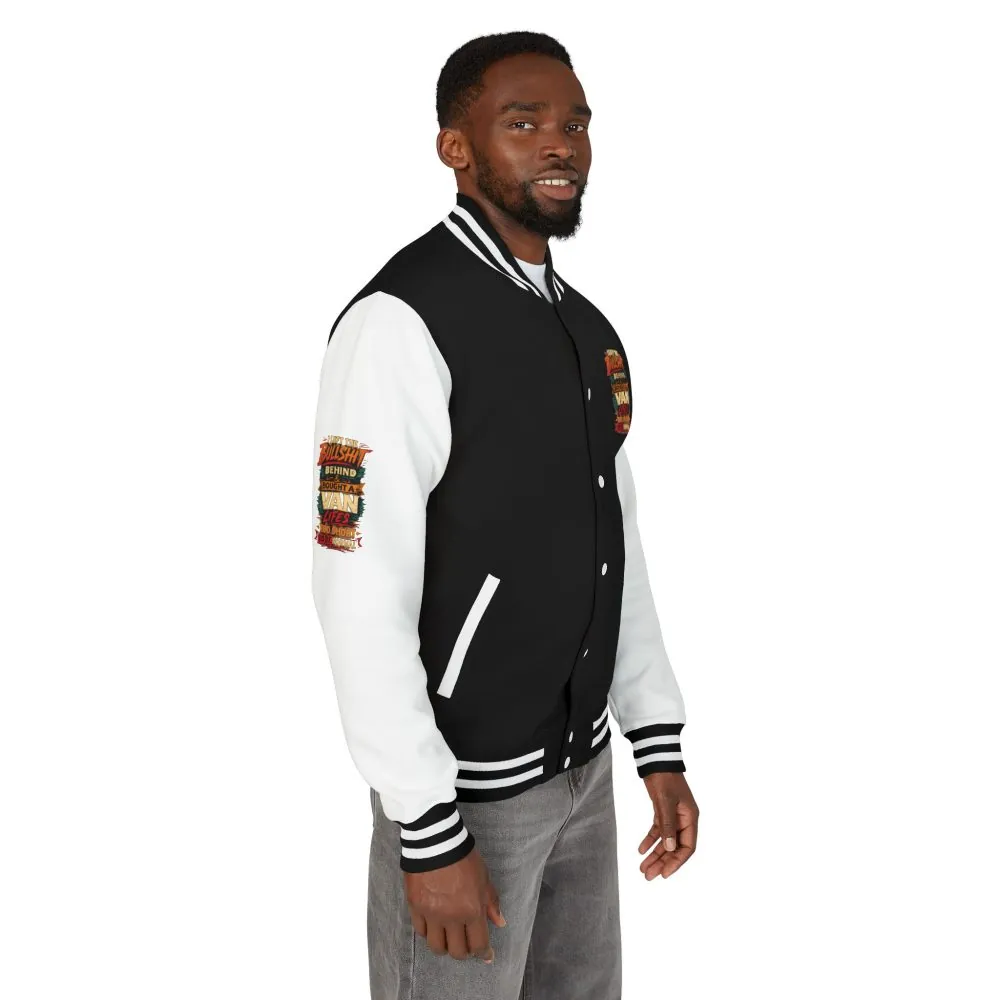 Unisex Heavyweight Letterman Jacket — "I Left The Bullshit" Design F**K-Line