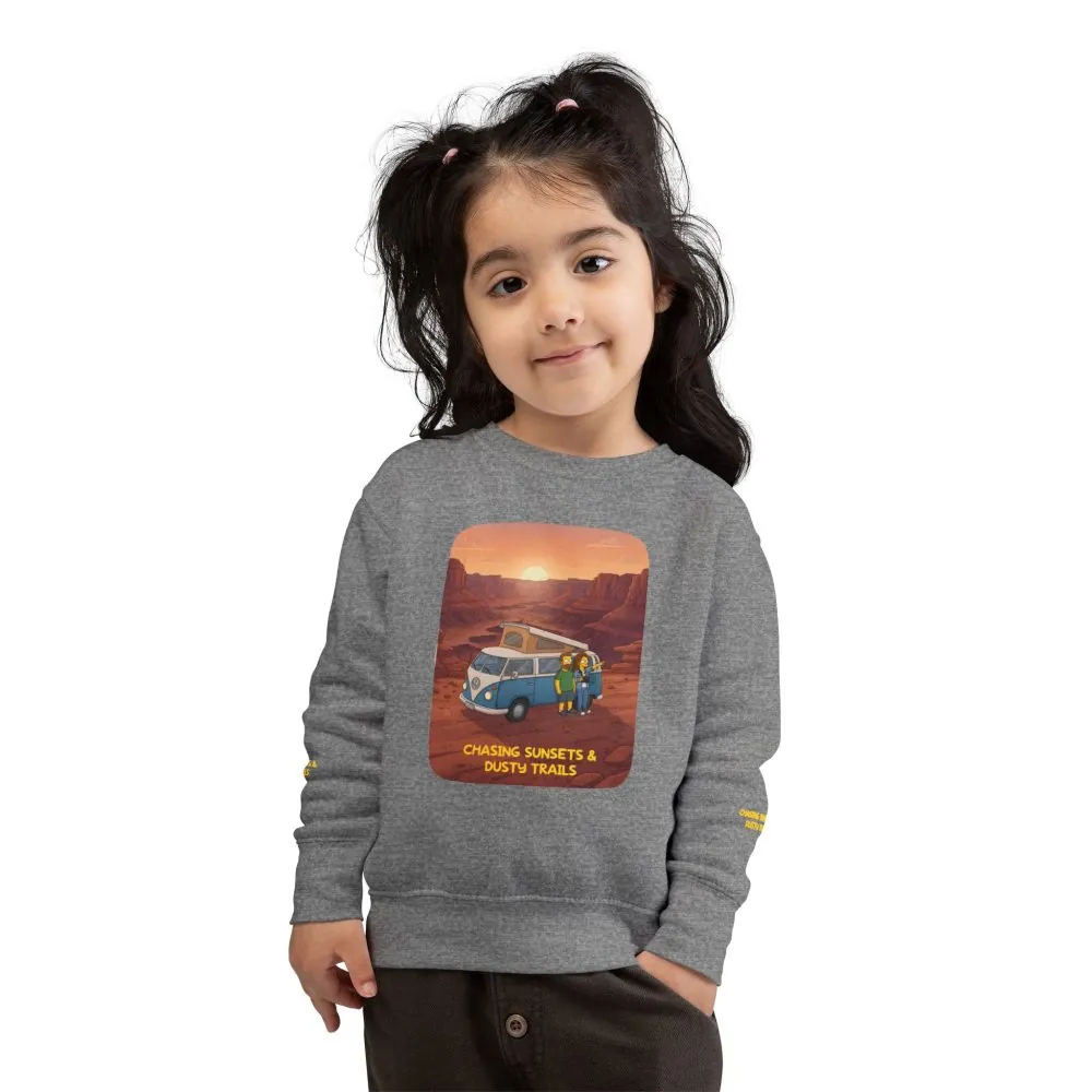 Toddler Sweatshirt - "Chasing Sunsets And Dusty Trails" (Design Sitcom-Line)