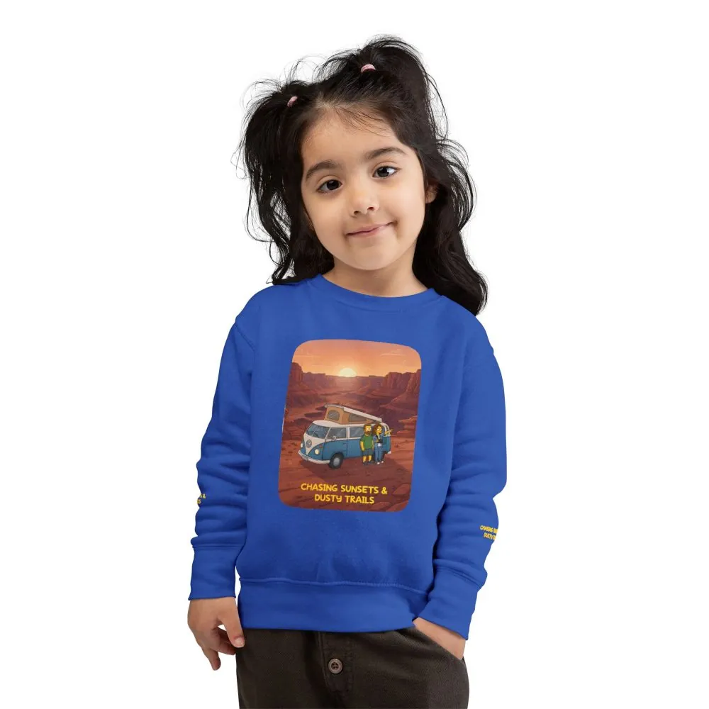 Toddler Sweatshirt - "Chasing Sunsets And Dusty Trails" (Design Sitcom-Line)