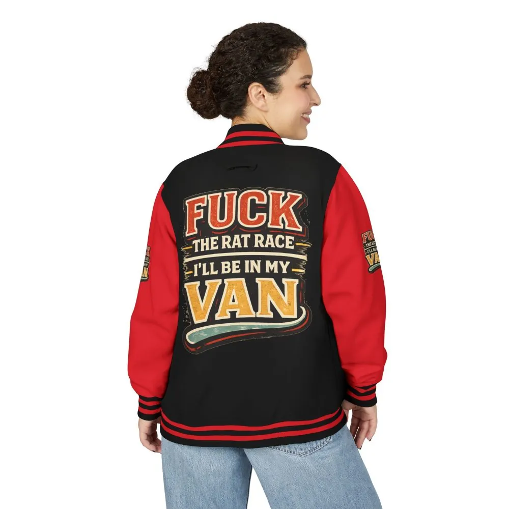 Unisex Heavyweight Letterman Jacket — "Fuck The Rat Race" Design F**K-Line