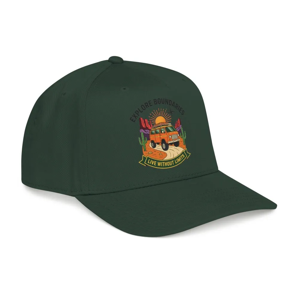Baseball Cap— "Eplore Boundaries-Live without limits" Mid Profile Baseball Hat