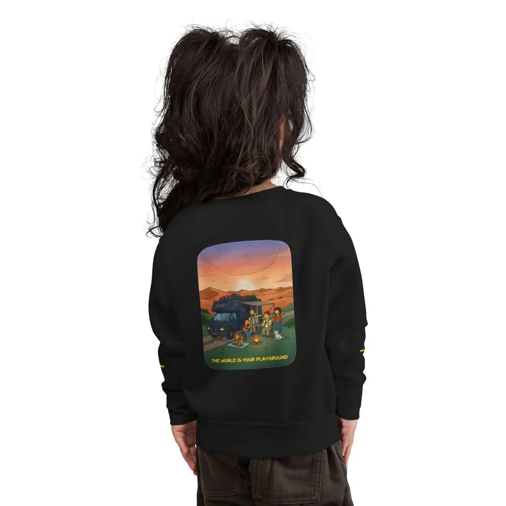 13064576019619019221_2048.jpeg Toddler Sweatshirt - "The World Is Your playground" (Design Sitcom-Line)