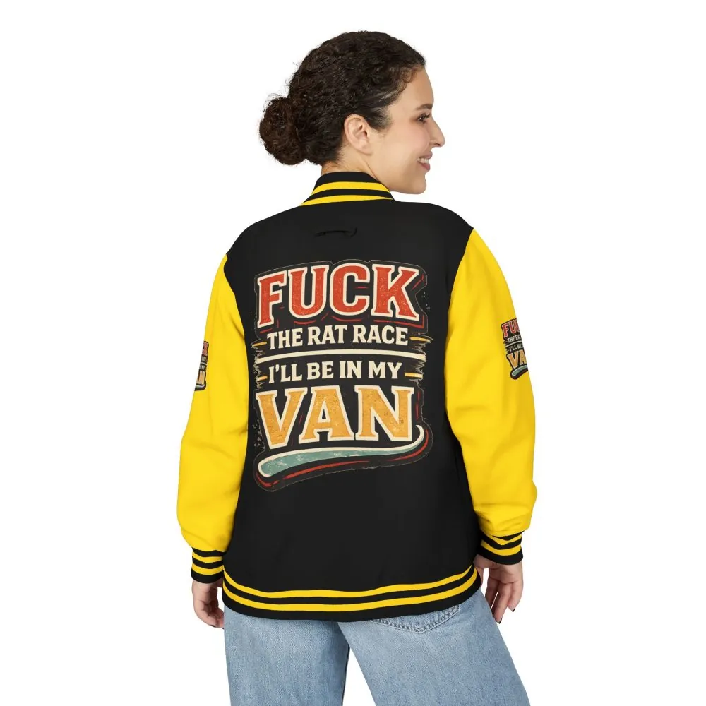 Unisex Heavyweight Letterman Jacket — "Fuck The Rat Race" Design F**K-Line