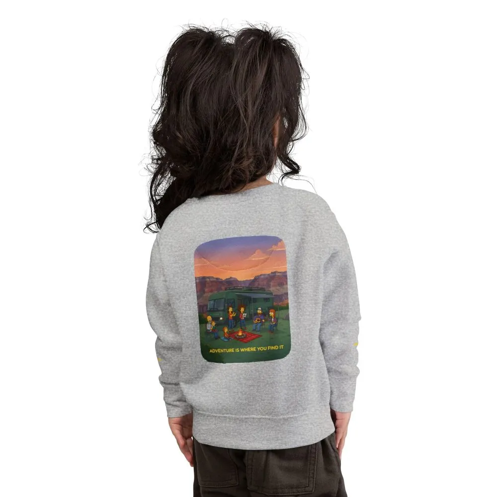 Toddler Sweatshirt - "Adventure Is Where You Find It" (Design Sitcom-Line)