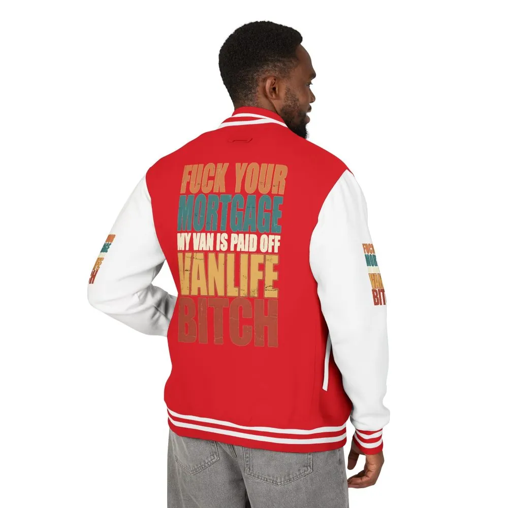 Unisex Heavyweight Letterman Jacket — "Fuck Your Mortgage" Design F**K-Line