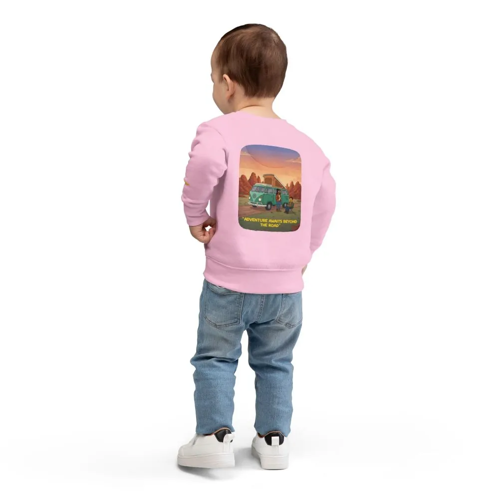 Toddler Sweatshirt - "Adventure Awaits Beyond The Road" (Design Sitcom-Line)