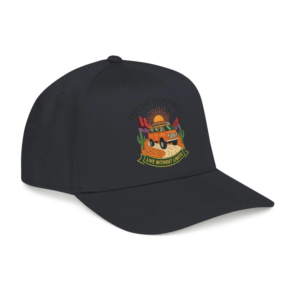 Baseball Cap— "Eplore Boundaries-Live without limits" Mid Profile Baseball Hat