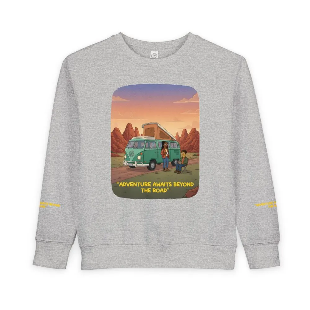 Toddler Sweatshirt - "Adventure Awaits Beyond The Road" (Design Sitcom-Line)