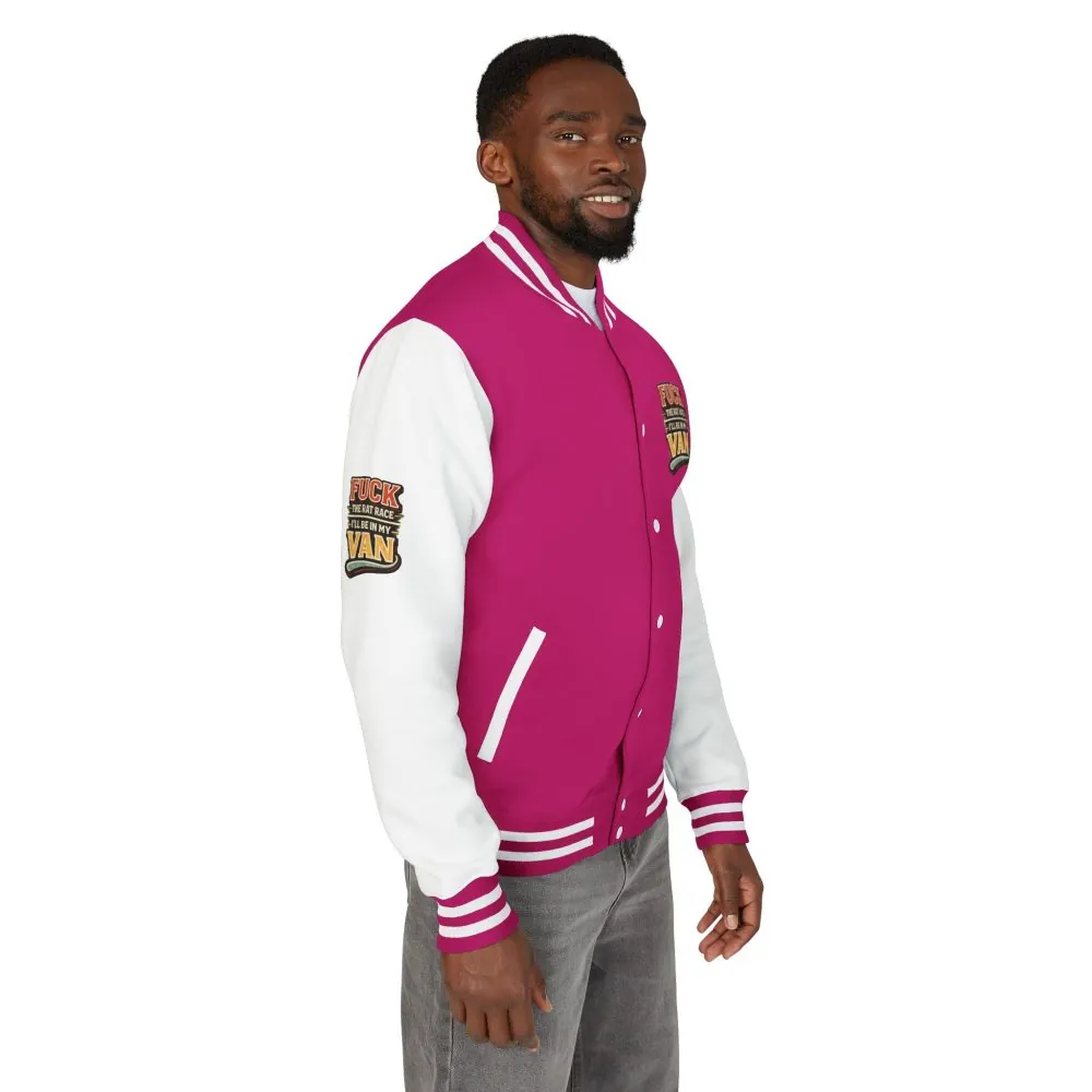 Unisex Heavyweight Letterman Jacket — "Fuck The Rat Race" Design F**K-Line
