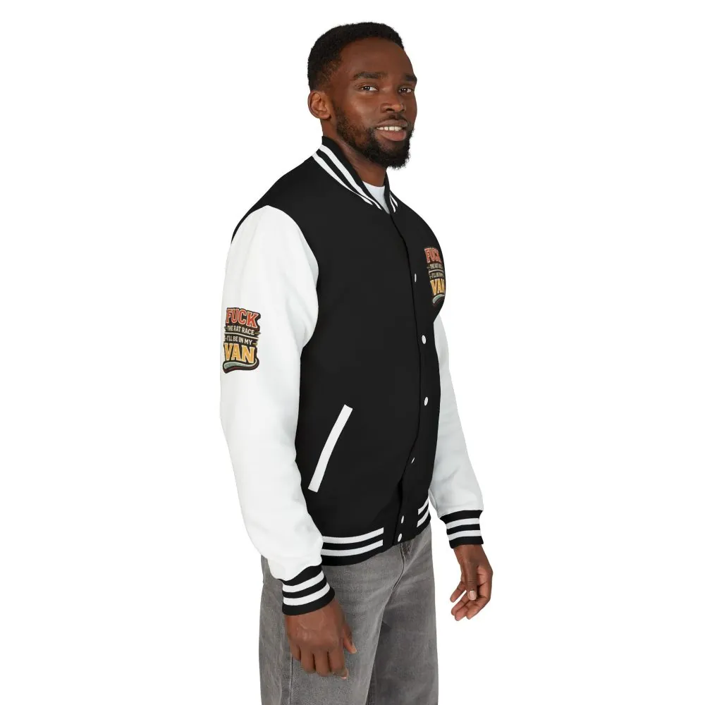 Unisex Heavyweight Letterman Jacket — "Fuck The Rat Race" Design F**K-Line