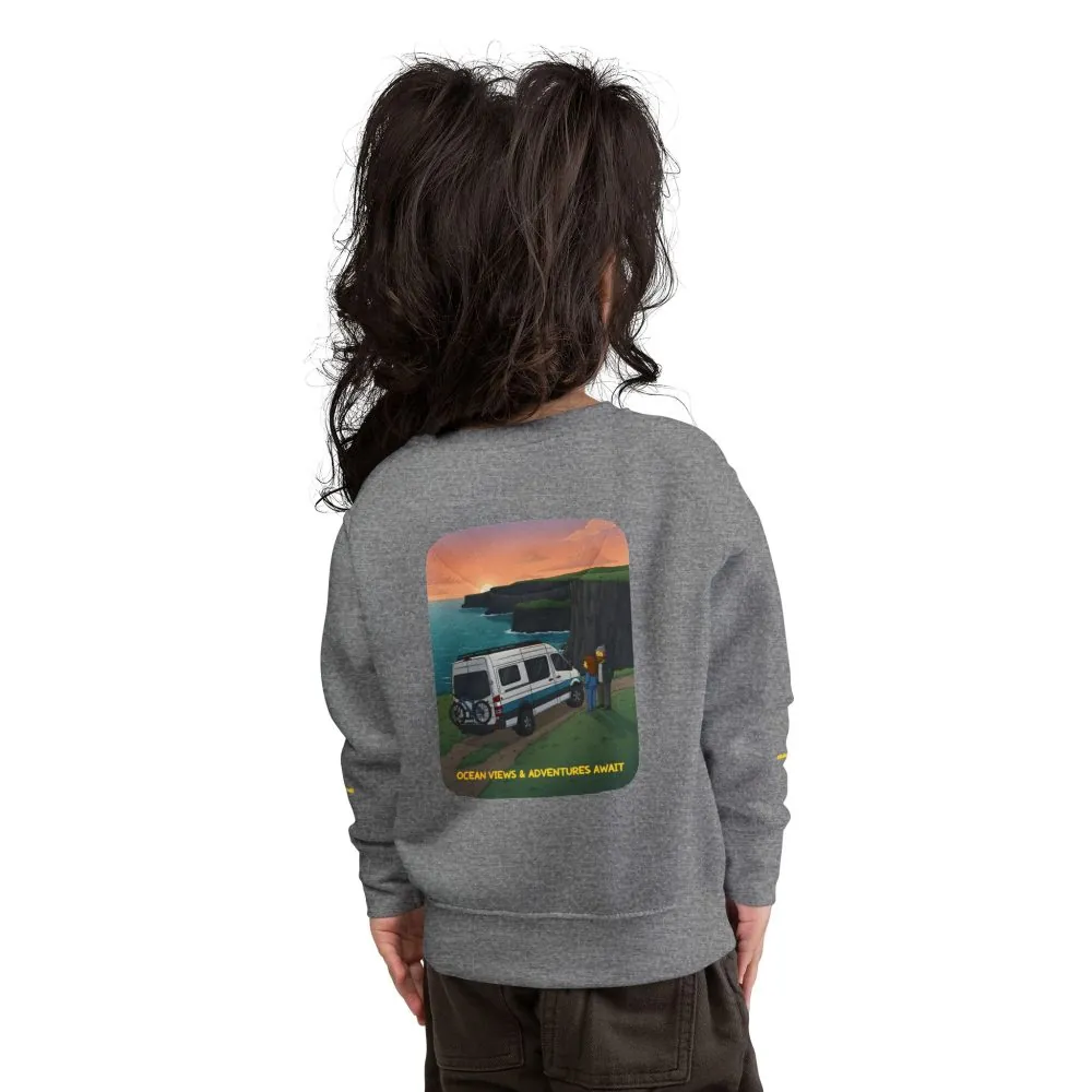Toddler Sweatshirt - "Ocean Views-Adventures Awaits" (Design Sitcom-Line)