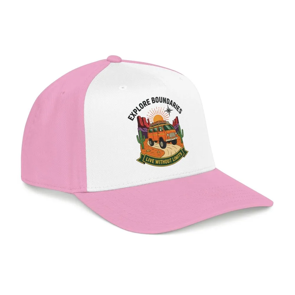 Baseball Cap— "Eplore Boundaries-Live without limits" Mid Profile Baseball Hat
