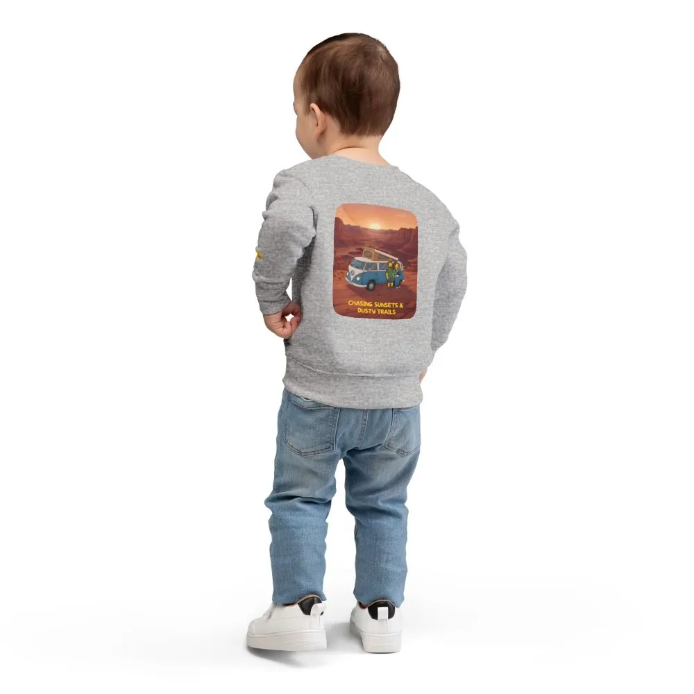 Toddler Sweatshirt - "Chasing Sunsets And Dusty Trails" (Design Sitcom-Line)
