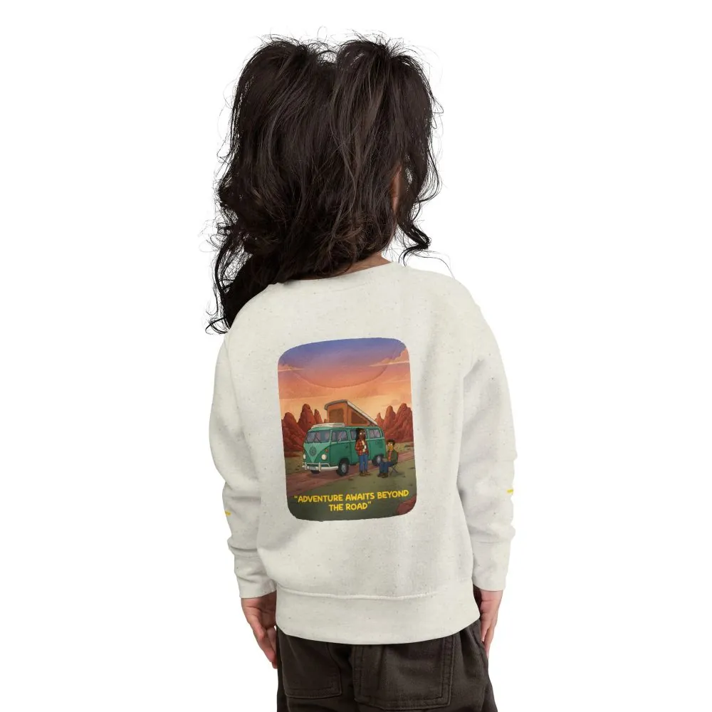 Toddler Sweatshirt - "Adventure Awaits Beyond The Road" (Design Sitcom-Line)