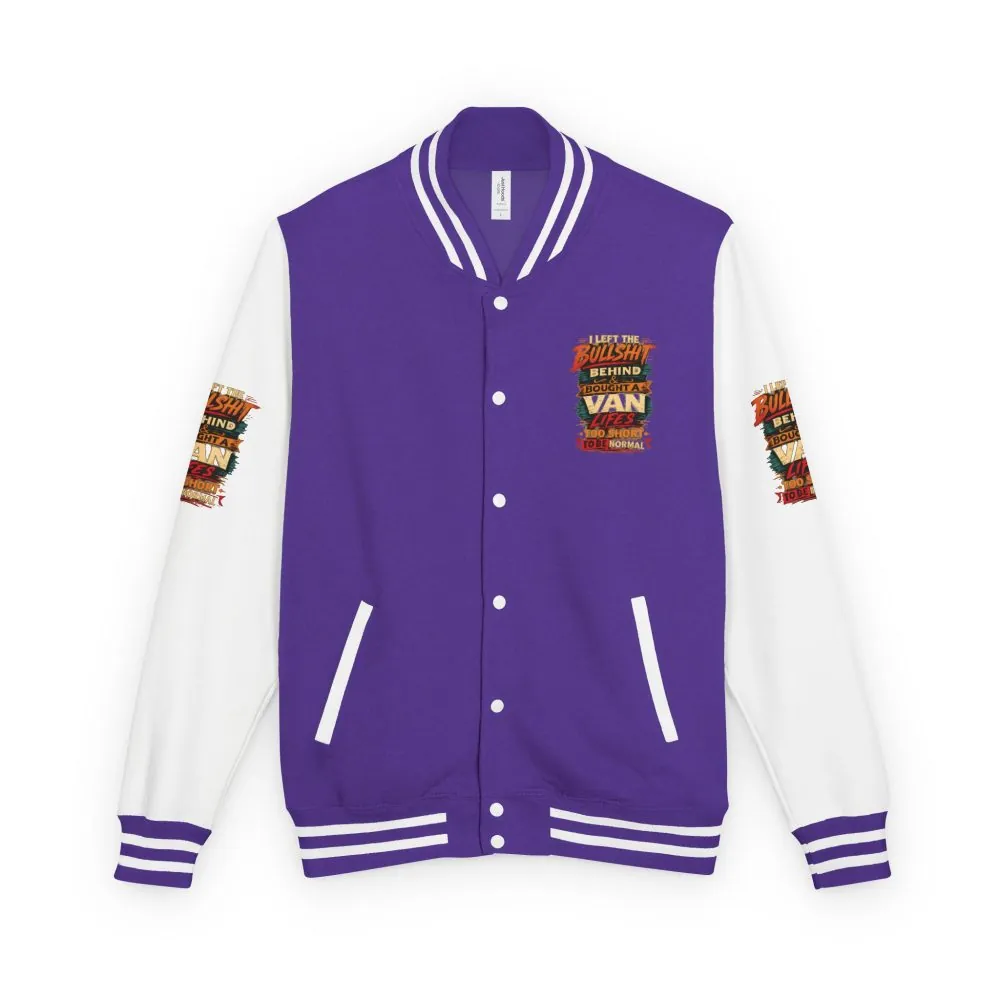 Unisex Heavyweight Letterman Jacket — "I Left The Bullshit" Design F**K-Line
