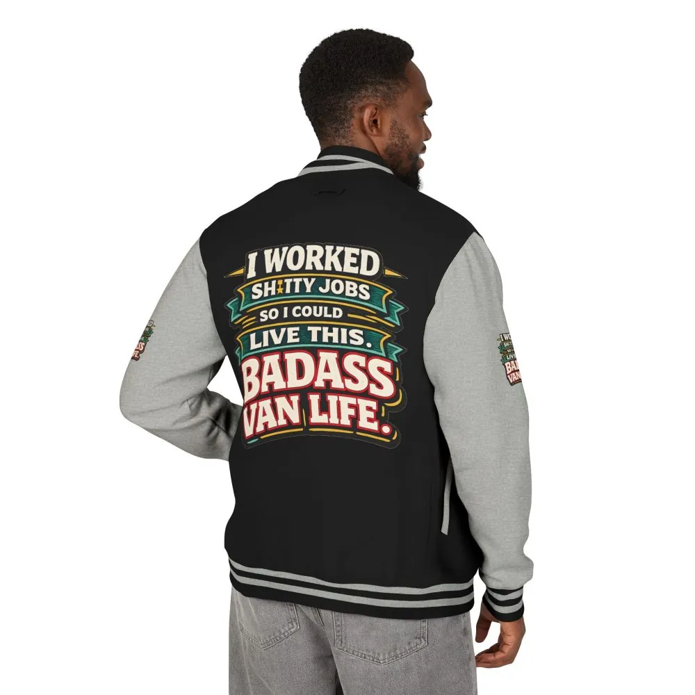 Unisex Heavyweight Letterman Jacket — "I Worked Shitty Jobs" Design F**K-Line