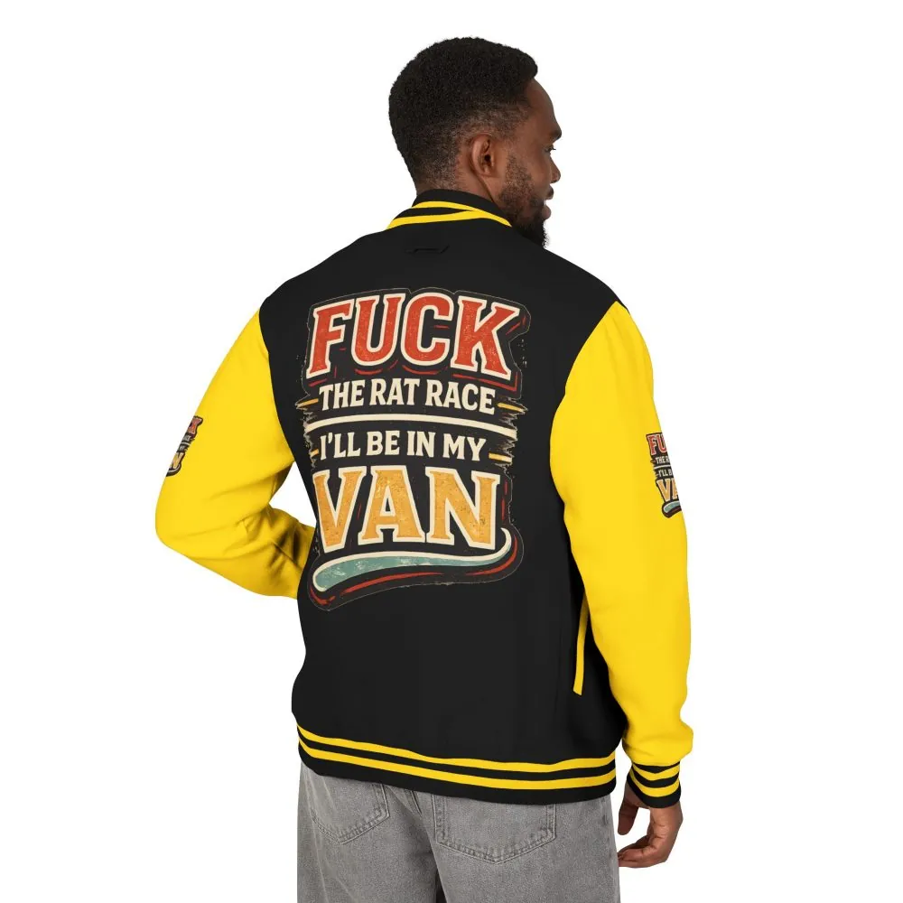 Unisex Heavyweight Letterman Jacket — "Fuck The Rat Race" Design F**K-Line
