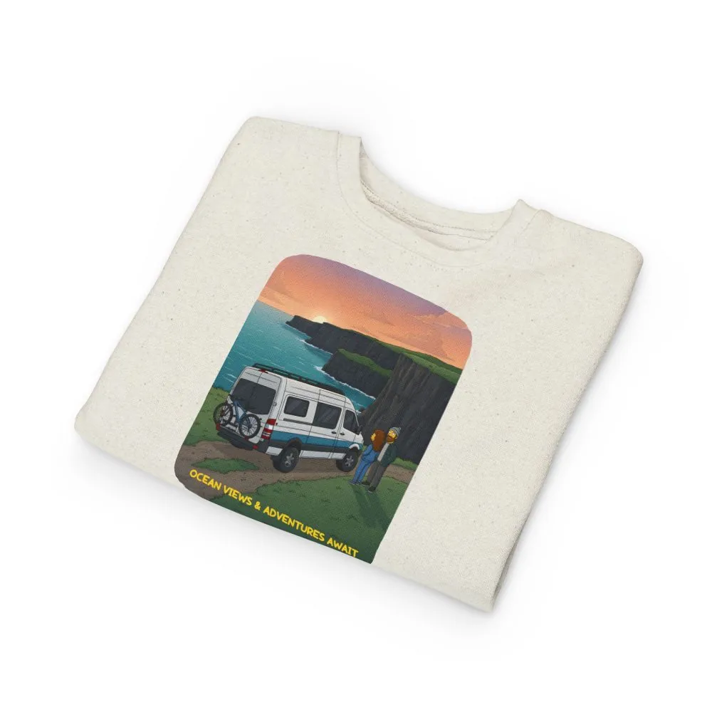 Toddler Sweatshirt - "Ocean Views-Adventures Awaits" (Design Sitcom-Line)