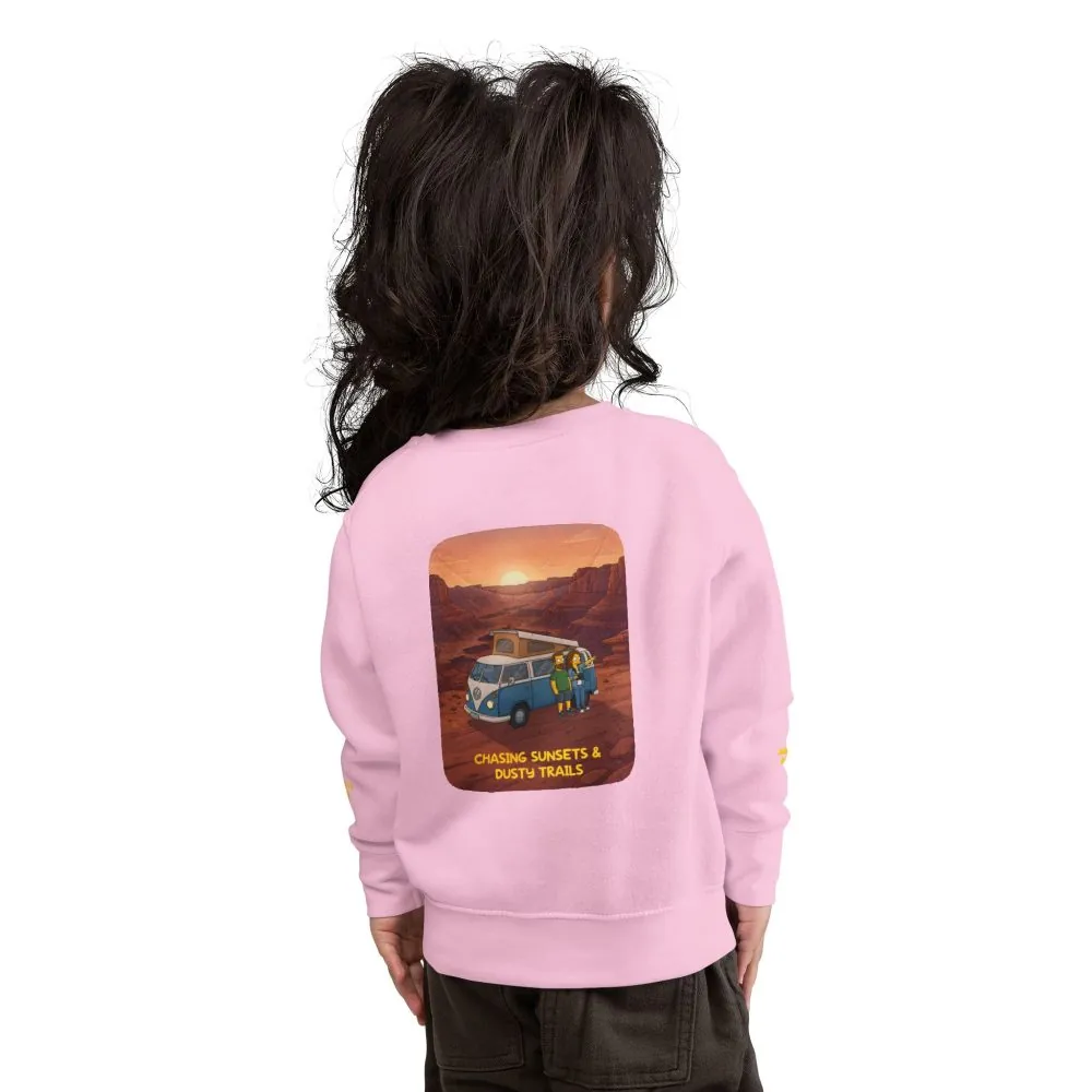 Toddler Sweatshirt - "Chasing Sunsets And Dusty Trails" (Design Sitcom-Line)