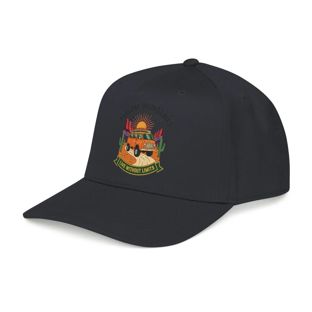 Baseball Cap— "Eplore Boundaries-Live without limits" Mid Profile Baseball Hat