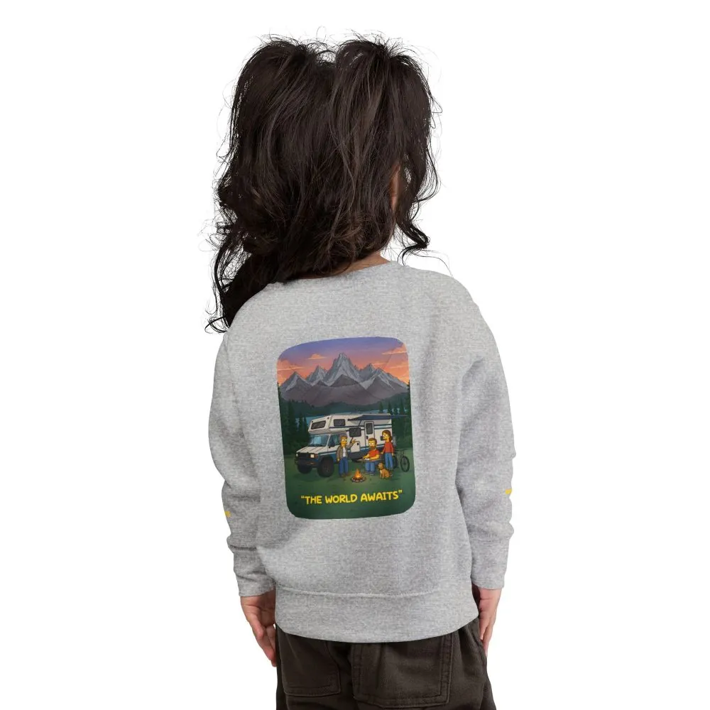 Toddler Sweatshirt - "The World Awaits" (Design Sitcom-Line)