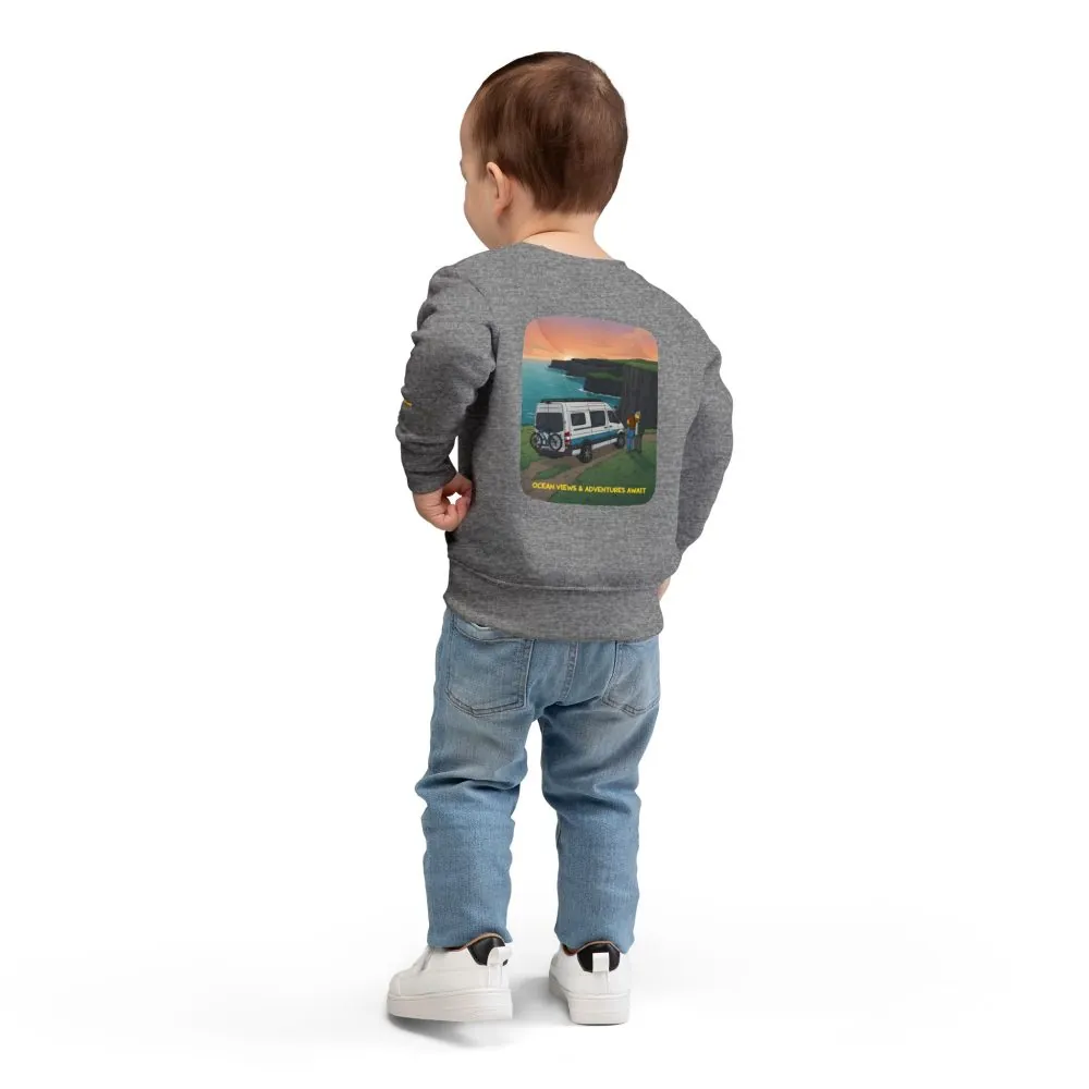 Toddler Sweatshirt - "Ocean Views-Adventures Awaits" (Design Sitcom-Line)