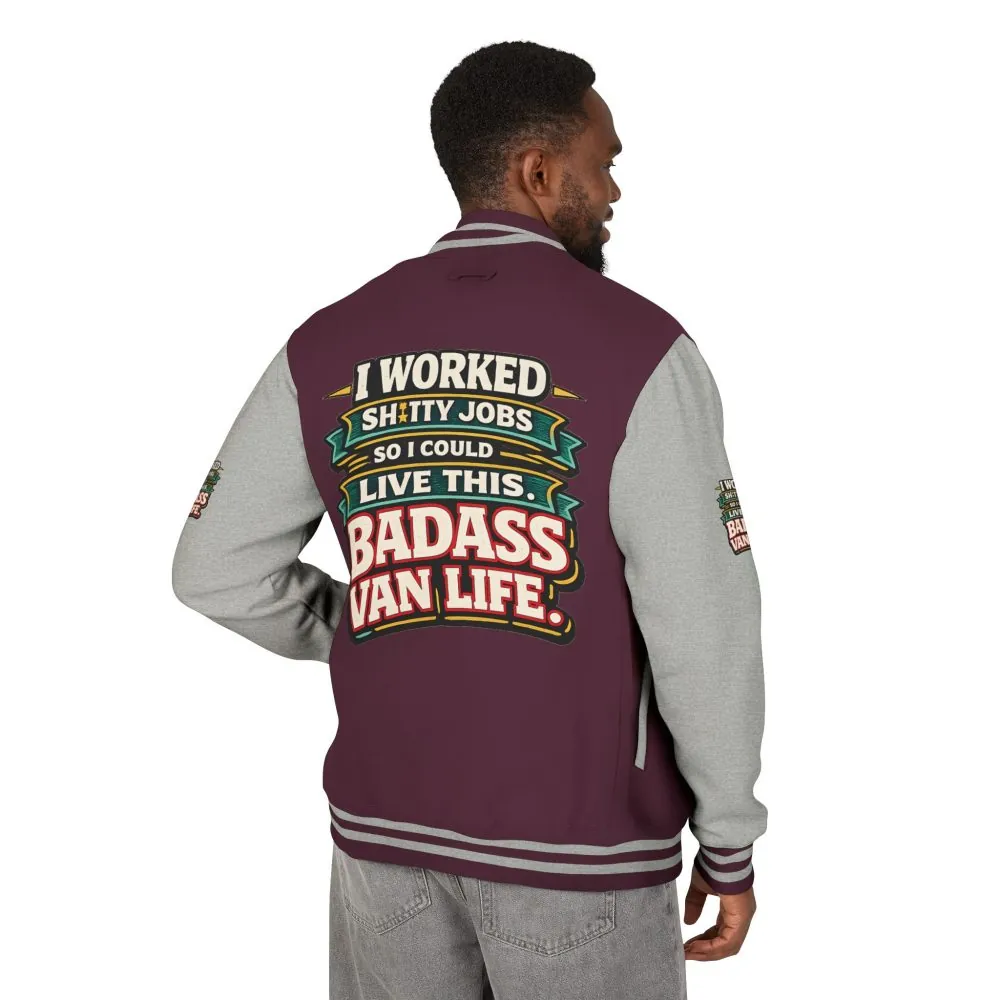 Unisex Heavyweight Letterman Jacket — "I Worked Shitty Jobs" Design F**K-Line