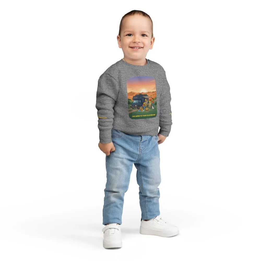 14437418601164684336_2048.jpeg Toddler Sweatshirt - "The World Is Your playground" (Design Sitcom-Line)