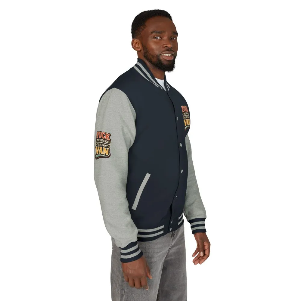 Unisex Heavyweight Letterman Jacket — "Fuck The Rat Race" Design F**K-Line