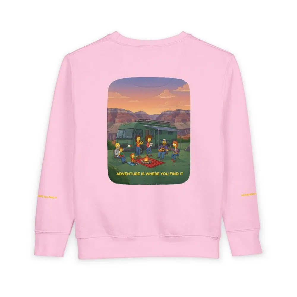 Toddler Sweatshirt - "Adventure Is Where You Find It" (Design Sitcom-Line)